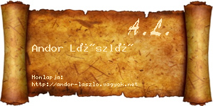 Andor László névjegykártya
