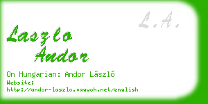 laszlo andor business card